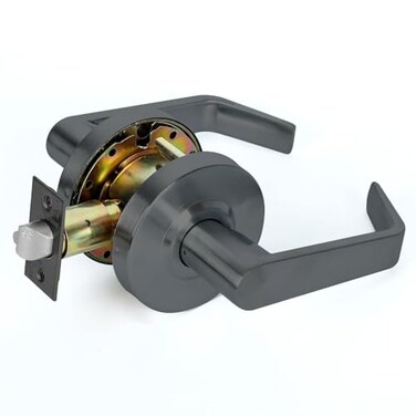 SUMBIN Grade 2 Commercial Heavy Duty Passage Door Lever Lockset ADA Matt Black Finish