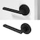 Okun Dune Privacy Door Handle Matte Black Door Lever 1Pack Push Button Lock for Bedroom Bathroom Reversible Interior Door Handles with Sleek ConcealedMount Modern Design