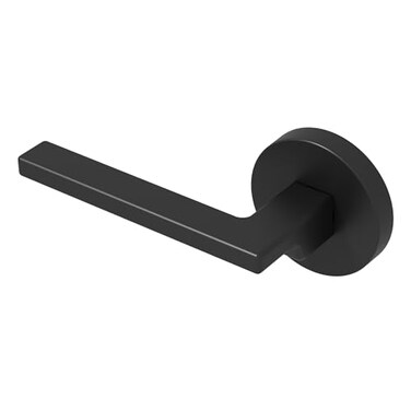 Okun Dune Privacy Door Handle Matte Black Door Lever 1Pack Push Button Lock for Bedroom Bathroom Reversible Interior Door Handles with Sleek ConcealedMount Modern Design