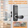 ANNFUZ Stainless Steel Mechanical Digit Keypad Handle Door LockCommercial Keyless Push Button Code Door LeverSingleSided Combination Interior NonLockingExterior AutoLockEntryOutdoorBlack