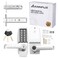 ANNFUZ New Mechanical Keyless Keypad Entry Door Hanle Lock with KeyNo ElectronicSingleSide Push Button Combination Code Door Lever SetInterior HoldOpeningfor Front Gate Outdoor Pearl Chrome
