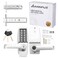 ANNFUZ New Mechanical Keyless Keypad Entry Door Hanle Lock with KeyNo ElectronicSingleSide Push Button Combination Code Door Lever SetInterior HoldOpeningfor Front Gate Outdoor Pearl Chrome