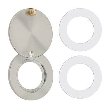 HOJLKLD Peephole Cover Solid Brass Privacy Door Viewer Cover with DoubleSided SelfAdhesive Tape for 58 inch Diameter Door Peephole 1 Brushed Nickel