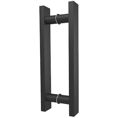 LVYIHAN Matte Black Square Barn Door Handles 12161824364859 Pull Push Long French Door Handle Double Sided Large Front Exterior Shower Door Pull Handles