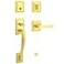 Baldwin Torrey Pines Front Entry Handleset with Interior Lever Featuring SmartKey Deadbolt ReKey Technology and Microban Protection in Satin Brass