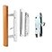 HauSun Sliding Glass Door Handle Set Oak Wood Interior Handle and Exterior Pull White Diecast FinishMortise Lock 45 Keyway Fits 31516 Screw Hole Spacing Nonkeyed with Latch LocksWhite