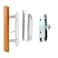 HauSun Sliding Glass Door Handle Set Oak Wood Interior Handle and Exterior Pull White Diecast FinishMortise Lock 45 Keyway Fits 31516 Screw Hole Spacing Nonkeyed with Latch LocksWhite