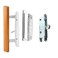 HauSun Sliding Glass Door Handle Set Oak Wood Interior Handle and Exterior Pull White Diecast FinishMortise Lock 45 Keyway Fits 31516 Screw Hole Spacing Nonkeyed with Latch LocksWhite