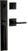 Berlin Modisch Full Escutcheon HandleSet Front Door Entry Handle and Deadbolt Lock Set Slim Square Single Cylinder Deadbolt and Lever Heavy Duty Oil Rubbed Bronze Finish