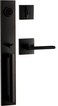 Berlin Modisch Full Escutcheon HandleSet Front Door Entry Handle and Deadbolt Lock Set Slim Square Single Cylinder Deadbolt and Lever Heavy Duty Oil Rubbed Bronze Finish