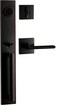 Berlin Modisch Full Escutcheon HandleSet Front Door Entry Handle and Deadbolt Lock Set Slim Square Single Cylinder Deadbolt and Lever Heavy Duty Oil Rubbed Bronze Finish