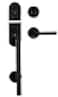Berlin Modisch HandleSet Front Door Entry Handle and Deadbolt Lock Set Sleek Round Lever and Single Cylinder Deadbolt Heavy Duty Iron Black Finish