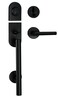 Berlin Modisch HandleSet Front Door Entry Handle and Deadbolt Lock Set Sleek Round Lever and Single Cylinder Deadbolt Heavy Duty Iron Black Finish