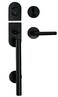 Berlin Modisch HandleSet Front Door Entry Handle and Deadbolt Lock Set Sleek Round Lever and Single Cylinder Deadbolt Heavy Duty Iron Black Finish