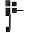 Berlin Modisch HandleSet Front Door Entry Handle and Deadbolt Lock Set Slim Square Single Cylinder Deadbolt and Lever Reversible for Right Left Sided Doors Heavy Duty Iron Black Finish