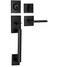 Berlin Modisch HandleSet Front Door Entry Handle and Deadbolt Lock Set Slim Square Single Cylinder Deadbolt and Lever Reversible for Right Left Sided Doors Heavy Duty Iron Black Finish