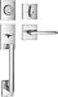 Berlin Modisch HandleSet Front Door Entry Handle and Deadbolt Lock Set Slim Square Single Cylinder Deadbolt and Lever Reversible for Right Left Sided Doors Heavy Duty Satin Nickel Finish