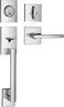 Berlin Modisch HandleSet Front Door Entry Handle and Deadbolt Lock Set Slim Square Single Cylinder Deadbolt and Lever Reversible for Right Left Sided Doors Heavy Duty Satin Nickel Finish