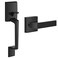 voxmude Front Door Handle Heavy Duty Single Cylinder Modern Exterior Door Handle with Entrance Passage Lever Interior Lever Reversible for Right and Left Sided Doors Lower Half Grip Matte Black