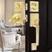 BonKuDoo Satin Brass Front Entry Door Handle Front Door Lock Set with Single Cylinder Deadbolt and Gold Door Knob