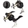 Gobrico 1Pack Exterior Door Lever Lockset with Single Cylinder Deadbolt Black Door Handle with Deadbolt Lock Set Keyed Alike Matte Black Finished