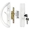 ALLYWASAI Patio Sliding Door Handle Set with Mortise Lock Key Cylinder and Keeper Replacement Handle Lock Set Fits Door Thickness from 112 to 134 31516 Screw Hole Spacing Keyed White