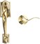 Schlage FE285 CAM 505 ACC 605 LH Camelot Front Entry Handleset with LeftHanded Accent Lever Lower Half Grip Bright Brass
