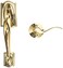 Schlage FE285 CAM 505 ACC 605 LH Camelot Front Entry Handleset with LeftHanded Accent Lever Lower Half Grip Bright Brass