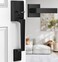 Brightify Black Front Door Handle Modern Exterior Door Handle with Passage Lever Front Entry Door Handle No Lock Reversible for Left Right Hand Door Lower Half Grip
