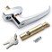Pro Chutes Trash Chute ADA L Handles and Laundry Chute Door Latch Plunger kit with V Spindle for Bottom Side hinged Doors Handicap Approved Universal Locking Chrome Handle Hardware Parts