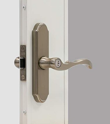 Larson Storm Door M2 Mortise Brushed Nickel Handle Set Storm Door Handle Replacement with Keyed Deadbolt