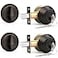 Probrico 2 Pack Keyed Alike Single Cylinder Deadbolts Oil Rubbed Bronze Combo Packs Front Door Handlesets with Keys Interior Exterior Door Hardware for Entrance Lock and Front Gate