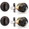 Probrico 2 Pack Keyed Alike Single Cylinder Deadbolts Oil Rubbed Bronze Combo Packs Front Door Handlesets with Keys Interior Exterior Door Hardware for Entrance Lock and Front Gate