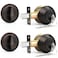 Probrico 2 Pack Keyed Alike Single Cylinder Deadbolts Oil Rubbed Bronze Combo Packs Front Door Handlesets with Keys Interior Exterior Door Hardware for Entrance Lock and Front Gate