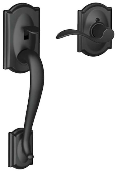 SCHLAGE FE285 622 Acc CAM RH Lower Half Handleset Camelot Interior Trim Matte Black