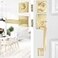 BonKuDoo Entry Front Door Handle Satin Brass Square Front Door Lock Set with Single Cylinder Deadbolt and Low Half Lever