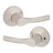 Kwikset Henley Interior Passage Door Handle Lever For Closet and Hallway Doors Reversible NonLocking Handle Lever Satin Nickel with Microban Protection