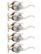 Mengico 5 Pack Satin Nickel Privacy Door Lever Modern Interior Door Knobs Locks for Bedroom and Bathroom Heavy Duty Door Handle Reversible Wave Lever Handle