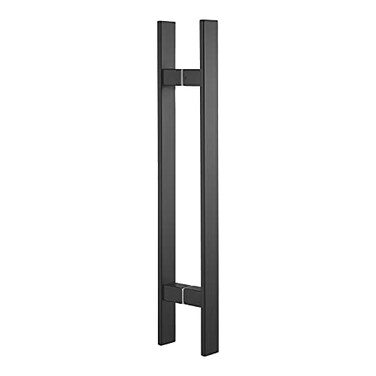 TOGU TG6018 12 inches Solid Standoffs HeavyDuty Commercial Grade304 Stainless Steel Push Pull Door HandleBarn Door Pull HandleGlass Pulls Matte Black Finish