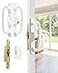 Zinkitool Keyed Sliding Patio Door Handleset 45 Keyway 31516 HC Fits 138 to 2 Thick Doors NonHanded White Diecast Offset Position with Mortise Lock and KeeperOff Center Thumb Latch