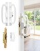 Zinkitool Keyed Sliding Patio Door Handleset 45 Keyway 31516 HC Fits 138 to 2 Thick Doors NonHanded White Diecast Offset Position with Mortise Lock and KeeperOff Center Thumb Latch