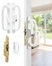Zinkitool Keyed Sliding Patio Door Handleset 45 Keyway 31516 HC Fits 138 to 2 Thick Doors NonHanded White Diecast Offset Position with Mortise Lock and KeeperOff Center Thumb Latch
