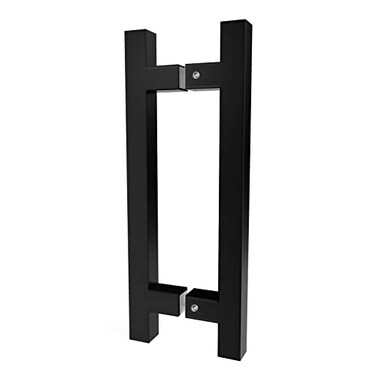 CKB 8 Back to Back Ladder Shape Pull Shower Door Handle Compatible with 14 to 12 Thickness Glass Door for Frameless Shower Doors Matte Black with 304 Stainless Steel