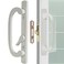 ACEPLANET Offset Position NonKeyed Sliding Patio Door Handleset with Mortise Lock 45 Keyway 31516 HC Fits 138 to 214 Thick Doors NoHanded White Diecast