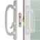 ACEPLANET Offset Position NonKeyed Sliding Patio Door Handleset with Mortise Lock 45 Keyway 31516 HC Fits 138 to 214 Thick Doors NoHanded White Diecast
