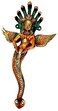 Purpledip Brass Handle Serpent Snake Goddess Nag Kanya Magnificent Grip for Doors or Windows 11744