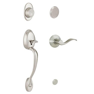 Schlage F93PLY619ACCLH Plymouth Inactive Handleset with Accent Lefthanded Lever Satin Nickel