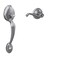 Schlage Standard Front Entry Handleset with Right Handed Flair Door Lever Lower Half Grip Satin Chrome FE285 PLY 626 FLA RH