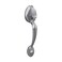 Schlage Standard Front Entry Handleset with Right Handed Flair Door Lever Lower Half Grip Satin Chrome FE285 PLY 626 FLA RH