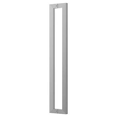 Ranbo SquaredShapedRectangle 18 Push Pull Door Handle Back to Back412mm 16 732 inch CTC 12 mm 304 Stainless Steelfor Barn Front Wood Shower Commercial Entrance DoorBrushed Nickel
